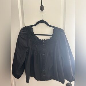 Black embroidered lace Gap Blouse